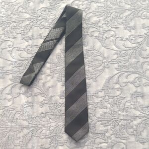 Elegant Black and Gray Striped Tie by Twenty One Men